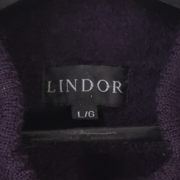 Lindor 100% Wool Long Cardigan Coat Purple Embroidered Size L Jacket Boiled Wool - Picture 5 of 11